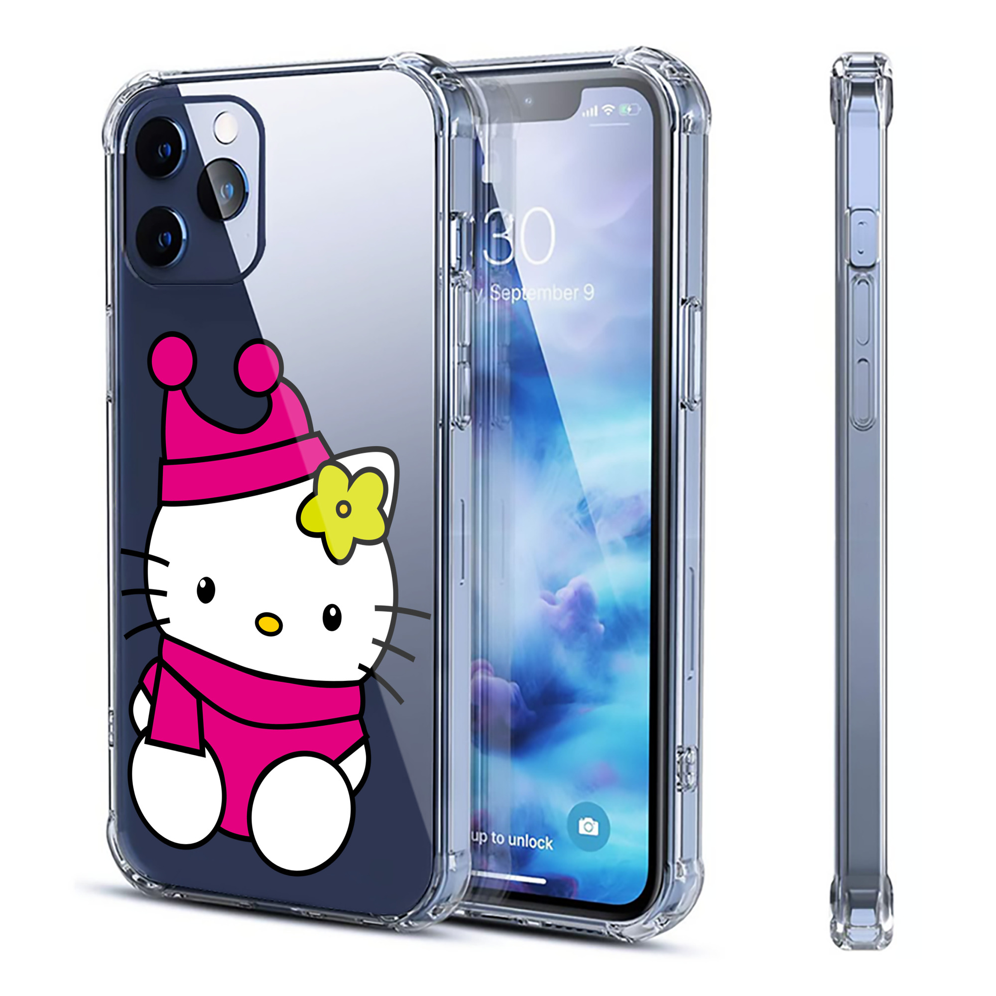 （画像用） Hello Kitty ハローキティ 【iPhone 12シリーズ対応】透明スマホケース（クリアソフトケース）